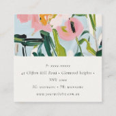 Chic Boho farbenfroh pink blau grün gestrichen Blu Quadratische Visitenkarte (Rückseite)