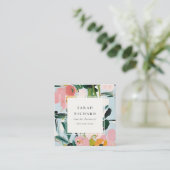 Chic Boho farbenfroh pink blau grün gestrichen Blu Quadratische Visitenkarte (Stehend Vorderseite)