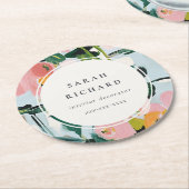 Chic Boho farbenfroh pink blau grün gestrichen Blu Runder Pappuntersetzer (Angewinkelt)