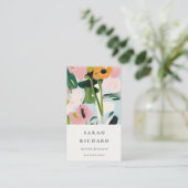 Chic Boho farbenfroh pink blau grün gestrichen Blu Visitenkarte (Stehend Vorderseite)