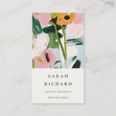 Chic Boho farbenfroh pink blau grün gestrichen Blu Visitenkarte (Vorderseite)