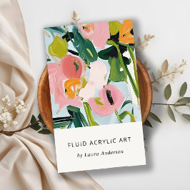 Chic Boho farbenfroh pink blau grün gestrichen Blu Visitenkarte