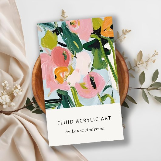 Chic Boho farbenfroh pink blau grün gestrichen Blu Visitenkarte