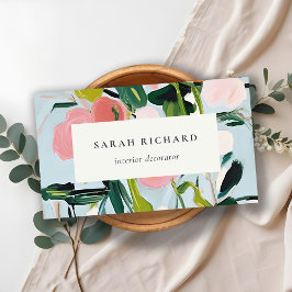 Chic Boho farbenfroh pink blau grün gestrichen Blu Visitenkarte