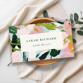 Chic Boho farbenfroh pink blau grün gestrichen Blu Visitenkarte