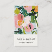 Chic Boho farbenfroh pink blau grün gestrichen Blu Visitenkarte (Vorderseite)