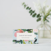 Chic Boho farbenfroh pink blau grün gestrichen Blu Visitenkarte (Stehend Vorderseite)