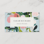 Chic Boho farbenfroh pink blau grün gestrichen Blu Visitenkarte (Vorderseite)