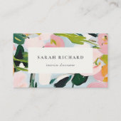 Chic Boho farbenfroh pink blau grün gestrichen Blu Visitenkarte (Vorderseite)