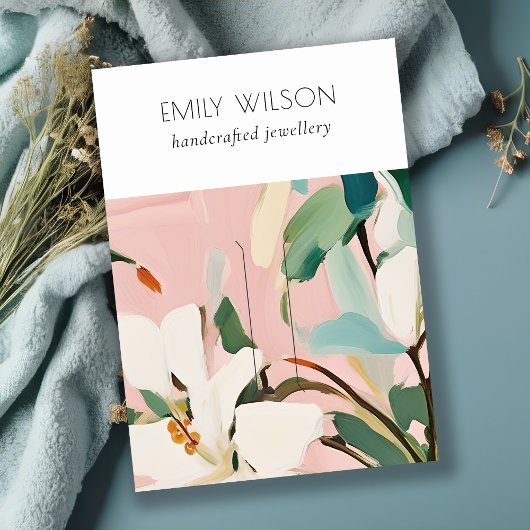 Chic Boho farbenfroh rosa Aquamarin gestrichen Flo Visitenkarte