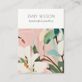 Chic Boho farbenfroh rosa Aquamarin gestrichen Flo Visitenkarte (Vorderseite)