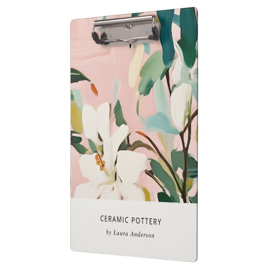 Chic Boho farbenfroh rosa Aquamarin grün gestriche Klemmbrett (Links)