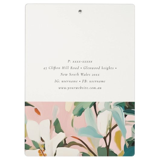 Chic Boho farbenfroh rosa Aquamarin grün gestriche Klemmbrett (Rückseite)