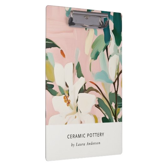 Chic Boho farbenfroh rosa Aquamarin grün gestriche Klemmbrett (Rechts)