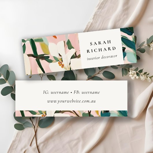 Chic Boho farbenfroh rosa Aquamarin grün gestriche Mini Visitenkarte