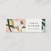 Chic Boho farbenfroh rosa Aquamarin grün gestriche Mini Visitenkarte (Vorderseite)