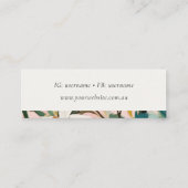 Chic Boho farbenfroh rosa Aquamarin grün gestriche Mini Visitenkarte (Rückseite)