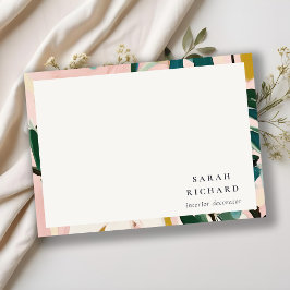 Chic Boho farbenfroh rosa Aquamarin grün gestriche Mitteilungskarte