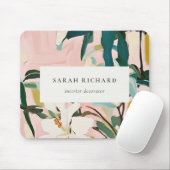 Chic Boho farbenfroh rosa Aquamarin grün gestriche Mousepad (Mit Mouse)