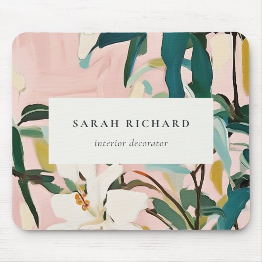 Chic Boho farbenfroh rosa Aquamarin grün gestriche Mousepad (Vorne)