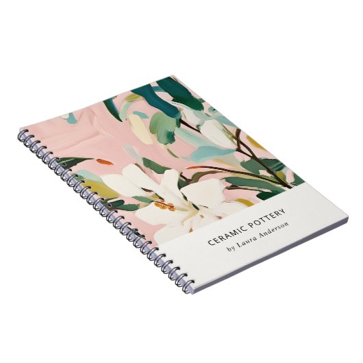 Chic Boho farbenfroh rosa Aquamarin grün gestriche Notizblock (Rechte Seite)