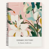 Chic Boho farbenfroh rosa Aquamarin grün gestriche Notizblock (Vorderseite)