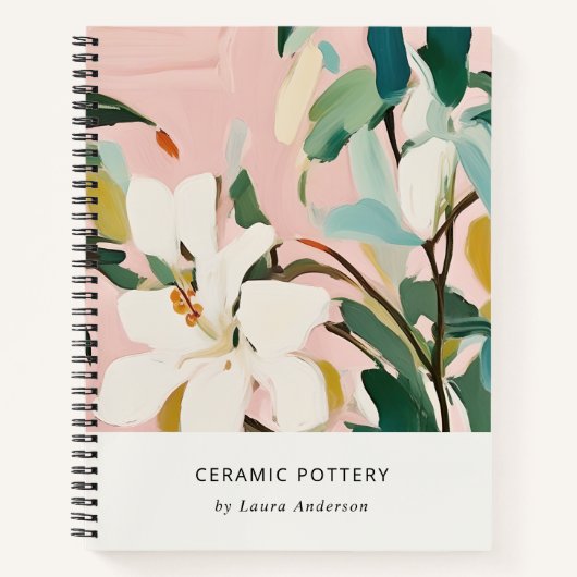 Chic Boho farbenfroh rosa Aquamarin grün gestriche Notizblock (Vorderseite)