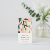 Chic Boho farbenfroh rosa Aquamarin grün gestriche Visitenkarte (Stehend Vorderseite)