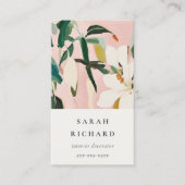 Chic Boho farbenfroh rosa Aquamarin grün gestriche Visitenkarte (Vorderseite)