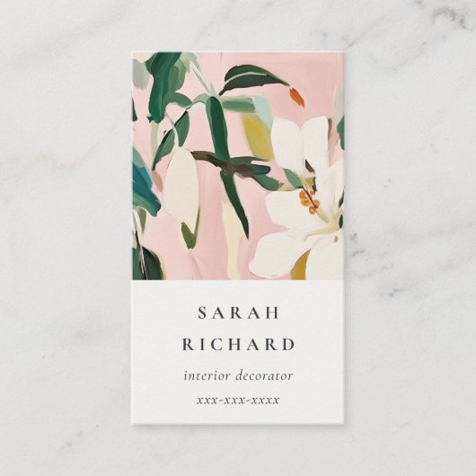 Chic Boho farbenfroh rosa Aquamarin grün gestriche Visitenkarte (Vorderseite)