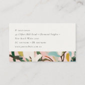 Chic Boho farbenfroh rosa Aquamarin grün gestriche Visitenkarte (Rückseite)