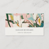 Chic Boho farbenfroh rosa Aquamarin grün gestriche Visitenkarte (Vorderseite)