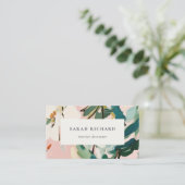 Chic Boho farbenfroh rosa Aquamarin grün gestriche Visitenkarte (Stehend Vorderseite)