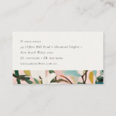 Chic Boho farbenfroh rosa Aquamarin grün gestriche Visitenkarte (Rückseite)