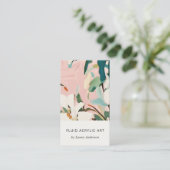 Chic Boho farbenfroh rosa Aquamarin grün gestriche Visitenkarte (Stehend Vorderseite)