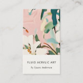 Chic Boho farbenfroh rosa Aquamarin grün gestriche Visitenkarte (Vorderseite)