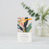 Chic Boho Farbige Paradiesvogel-Blumen Gemalt Visitenkarte (Stehend Vorderseite)