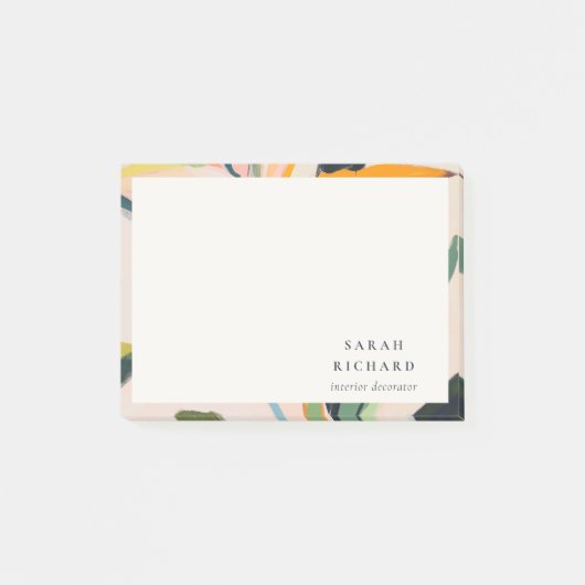 Chic Boho Farbige Strelitzie Bemalte Blumen Post-it Klebezettel (Vorderseite)