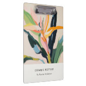 Chic Boho Farbige Strelitzie Gemalte Blumen Klemmbrett (Rechts)