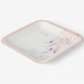 Chic Boho Feather Dreamcatcher Watercolor Wedding Pappteller (Gewinkelt)