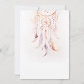 Chic Boho Feather Dreamcatcher Watercolor Wedding Save The Date (Rückseite)