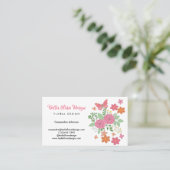 Chic Boho Floral Bouquet Design Visitenkarte (Stehend Vorderseite)