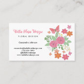 Chic Boho Floral Bouquet Design Visitenkarte (Vorderseite)