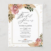 Chic Boho Floral Budget Bridal Dusche Einladung Flyer (Vorne)