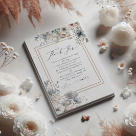 Chic Boho Floral Elegante Bohemische Babydusche Dankeskarte