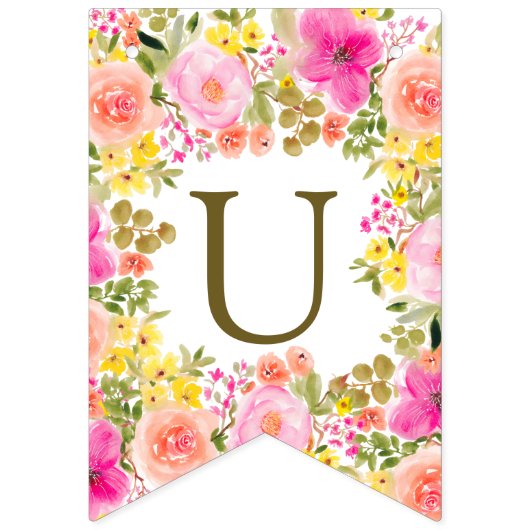 Chic Boho Floral Future Mrs. Brautparty Wimpelkette (Zweite Fahne)