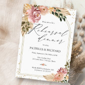 Chic Boho Floral Wedding Probe Dinner Einladung