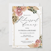 Chic Boho Floral Wedding Probe Dinner Einladung (Vorderseite)