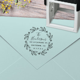 Chic Boho Floral Wreath Rücksendeadresse Permastempel