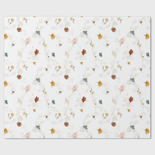 Chic Boho Flower Garden Geschenkpapier (Flach)
